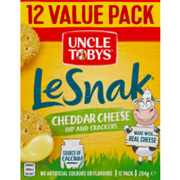 Photo of Uncle Tobys Le Snak Cheddar Cheese Dip And Crackers 12 Pack
