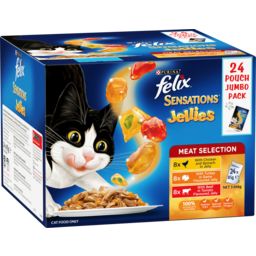 Photo of Felix Sensations Jellies Meat Selection Wet Cat Food 24x85g 24.0x85g