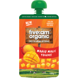 Photo of Five:Am Organic Mango Magic Yoghurt Pouch 120g 120g