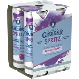 Photo of Vodka Cruiser Spritz Summer Berry Can 275ml 4 Pack