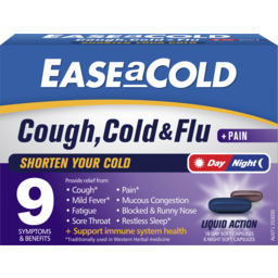 Photo of Easeacold Cough, Cold & Flu Day/Night 24 Soft Capsules 