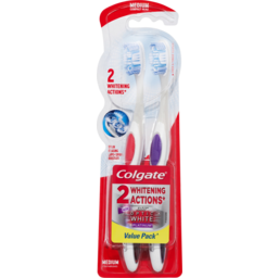 Photo of Colgate Optic White Platinum Medium Full Head Toothbrush 2 Pack