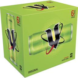 Photo of V Energy Drink Green Can 330ml X 6pk