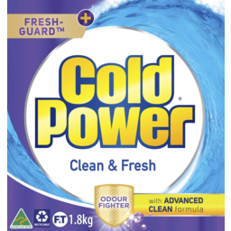Photo of Cold Power Clean & Fresh Odour Fighter Front & Top Loader Laundry Powder 1.8kg