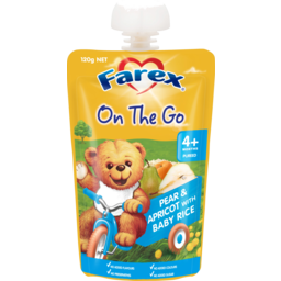 Photo of Farex On The Go Pear & Apricot With Baby Rice 4+ Months Pureed Baby Food Pouch