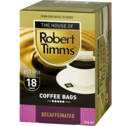 Photo of 	TIMMS COFFEE BAG DECAF 18S