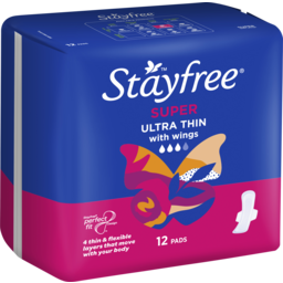 Photo of Stayfree Ultra Thin Super Pads With Wings 12 Pack