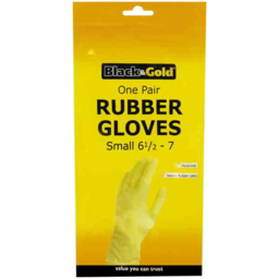 Photo of Black & Gold Glove Rubber Sml 2pk
