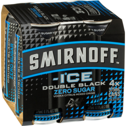 Photo of Smirnoff Ice Double Black Zero Sugar Cans 