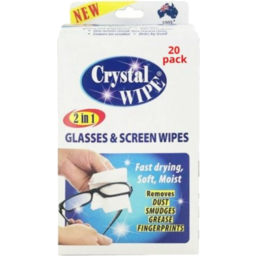 Photo of Crystal Wipe Pre Moistened Wipes For Glasses & Screens 20 Pack