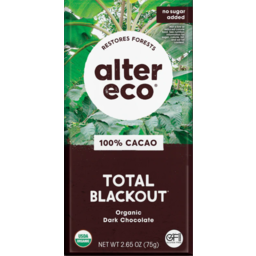 Photo of Alter Eco  Chocolate - Total Blackout (100% Cacao)