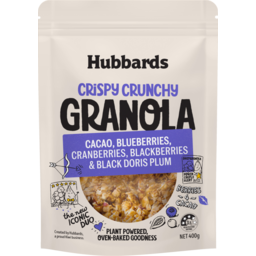 Photo of Hubbards Crispy Crunchy Granola Cacao Cranberry Blueberries Blackberries & Plum 400g