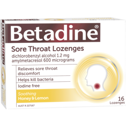 Photo of Betadine Sore Throat Lozenges Honey & Lemon 16 Pack 
