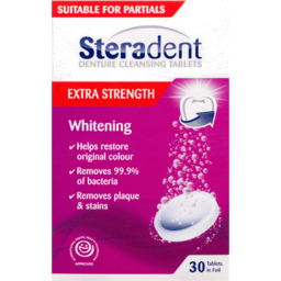 Photo of Steradent Extra Strength Whitening Denture Cleansing Tablets 30 Pack