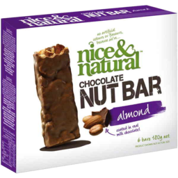 Photo of Nice & Natural Chocolate Nut Bar Almond 6pk 180g