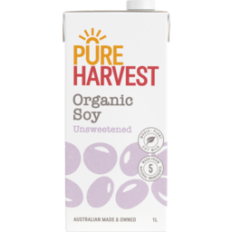 Photo of Pure Harvest Natures Soy Milk Unsweetened Malt Free 1 Litre