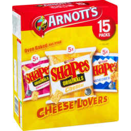 Photo of Arnott's Shapes Cheese Lover 15 Pack 375gm