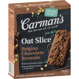 Photo of Carman's Oat Slices Belgian Chocolate Brownie 5 Pack 175g 175g