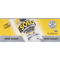 Photo of Solo Zero Sugar Original Lemon Flavour Cans 10x375ml