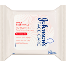 Photo of Johnson's Daily Essentials Refreshing Facial Cleansing Wipes Normal Skin 25 Wipes