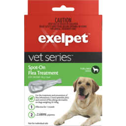 Photo of Exelpet Vet Series Spot On Flea Treatment For Large Dogs 2x2.68ml