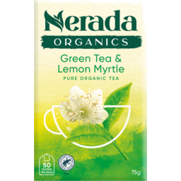Photo of Nerada Organics Green Tea & Lemon Myrtle Tea Bags 50 Pack 75g