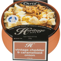 Photo of Chris Heritage Cheese Range Vintage Cheddar & Caramelised Onion 170gm