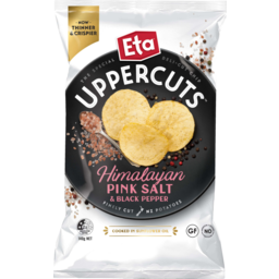Photo of Eta Uppercuts Potato Chips Deli Cut Himalayan Pink Salt Black Pepper
