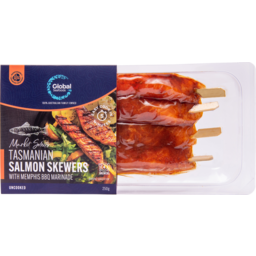 Photo of Global Seafoods Tas Salmon Skewers Mem BBQ 4pc 250g 250g