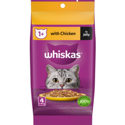Photo of Whiskas Cat Food Pouch Chicken In Jelly 4 Pack