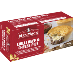Photo of Mrs Mac's Chilli, Beef & Cheese Pies 4 Pack