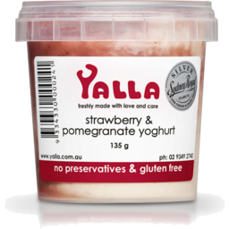Photo of Yalla Yoghurt Strawberry Pomegranate 135g