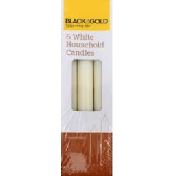 Photo of Black & Gold Candles Household 6pk