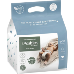 Photo of Tooshies By TOM Baby Wipes Pure Water 6 x 70 Pack