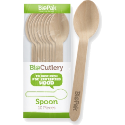 Photo of Biopak Cutlery Wood Spoons 10pk