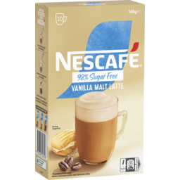 Photo of Nescafe 98% Sugar Free Vanilla Malt Latte Coffee Sachets 10 Pack