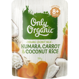 Photo of Only Organic Kumara, Carrot & Coconut Rice 8+ Months 170g