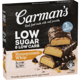 Photo of Carman's Low Sugar & Low Carb Bars Honeycomb Whip 3 Pack 120g