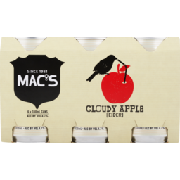 Photo of Mac's Cider Cloudy Apple 6 x 330ml Can 