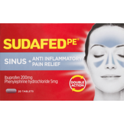 Photo of Sudafed Pe Double Action Sinus + Anti Inflammatory Pain Relief Non Drowsy Tablets 20 Pack