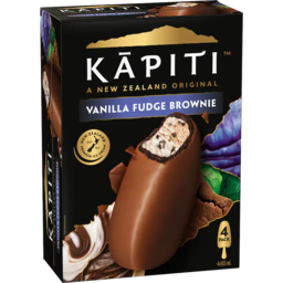 Photo of Kapiti Ice Cream On Stick Vanilla Fudge Brownie 4 Pack