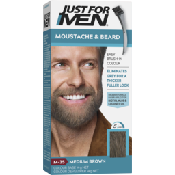 Photo of Just For Men Moustache & Beard Brush-In Colour Gel Medium Brown
