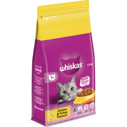 Photo of Whiskas 1+ Years Adult Dry Cat Food With Chicken & Turkey Bag