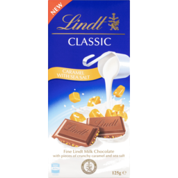 Photo of Lindt Classic Caramel Sea Salt Milk Chocolate 125g