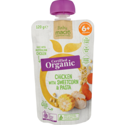 Photo of Macro Organic Baby Food Chicken with Sweetcorn & Pasta 6 + Months