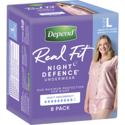 Photo of Depend Real Fit Night Defence Incontinence Underwear Women Large 8 Pack