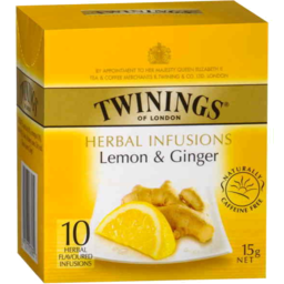 Photo of Twinings Flavoured Herbal Infusions Lemon & Ginger Tea Bags 10 Pack 15g 15g