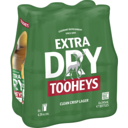 Photo of Tooheys Extra Dry Bottle 6x345ml