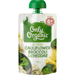 Photo of Only Organic Cauliflower Broccoli & Cheddar 6m+ Baby Food Pouch 120g