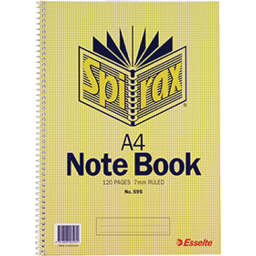 Photo of Spirax Note Book Pastel A4 120pg